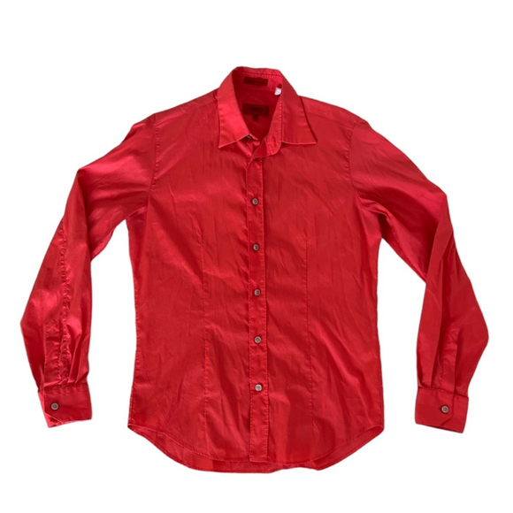 Hugo Boss Coral Metallic Vintage Y2K Dress Shirt - Picture 4 of 10